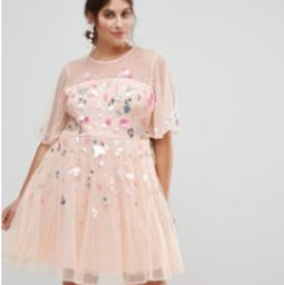ASOS CURVE Donna sequin embellished mesh dress